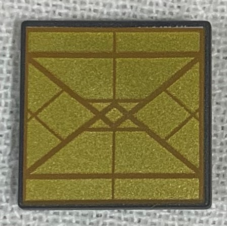 Road Sign 2 x 2 Square with Open O Clip with Diamond Gold