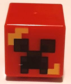 LEGO Green Brick 1 x 1 with Minecraft Creeper Face Pattern (12940)