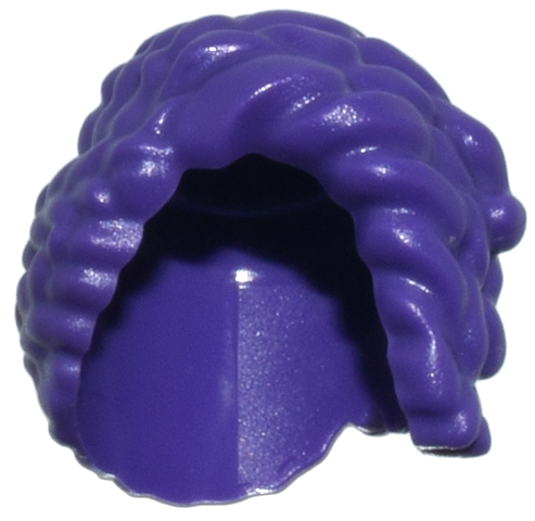 Plain coiled and braided hair swept over the left side.