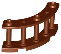 LEGO NEW reddish brown 4 curved fence pieces 12 straight with spindles 21229 