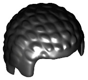 Plain hair with a dense, bumpy coiled texture and a rounded shape.