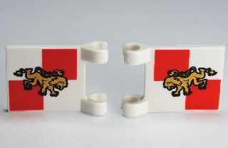 scorpion and lion Lego 2335pb006 @ @ black flag 2 x 2 square dual pattern