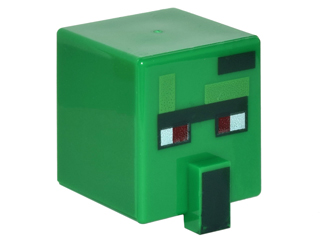 BrickLink - Part 23766pb003 : LEGO Minifigure, Head, Modified Cube 