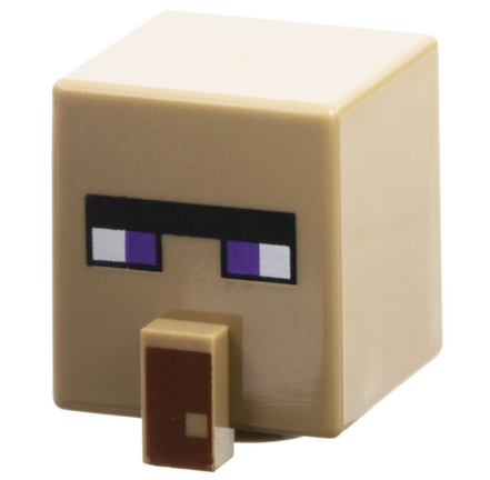 Minifigure Head Modified Cube Tall with Raised Rectangle with