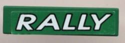 LEGO Green Tile 1 x 4 with Green 'ONE WAY' on White Arrow Pattern Sticker 4850 
