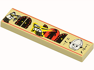 ◆ととぱんちゃ◆ Tile 1 x 4 with Hieroglyphs and Minifigure Pattern : Part
