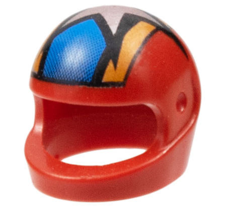 LEGO PART 2446pr0013 Helmet, Standard with Gold and Dark Blue Stripes with  Large Stars Print