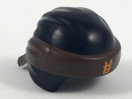 Minifigure, Headgear Ninjago Wrap Type 3 with Molded Dark Brown Bandana and  Knot and Printed Orange Ninjago Logogram Letter E Pattern : Part 24496pb09  | BrickLink