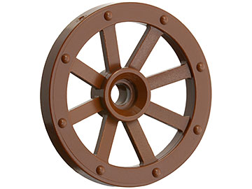 Lego 2 Reddish Brown Wagon Wheel tire 33 mm
