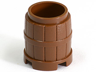 LEGO New Bulk Reddish Brown Large Barrel Mini Figures Cellar Container X6 Pc. 