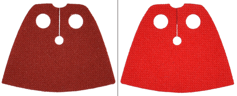 Minifigure Cape Cloth, Very Short - Spongy Stretchable Fabric with Dark Red and Red Sides