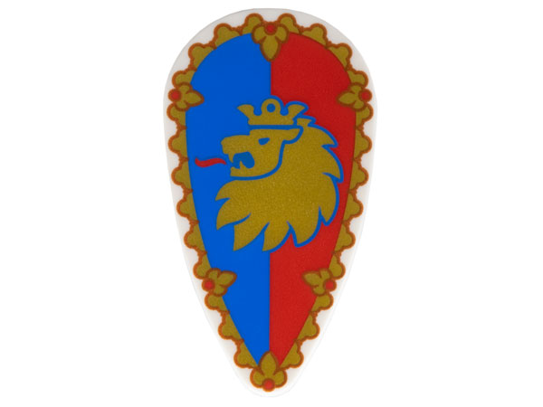 Minifigure, Shield Oval with Gold Border and Lion Head on