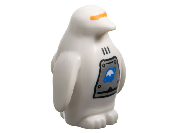 Penguin with Flippers and Stud on Back with Orange Visor