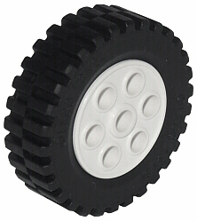 Wheel 30mm D. x 13mm (13 x 24 Model Team), with Black Tire 13 x 24 