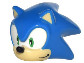 Minifigure Head Modified Hedgehog Sonic with Molded Tan Face