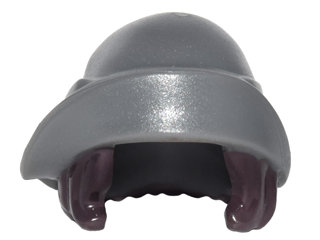 Plain hat with a folded brim and dark brown bob-style hair visible underneath.