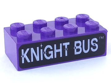 Brick 2 x 4 with KNIGHT BUS Pattern Part 3001pb018 BrickLink