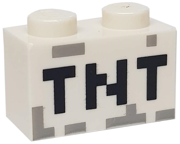 2x brick decorated brick minecraft tnt 3004pb122 white/white new Lego 