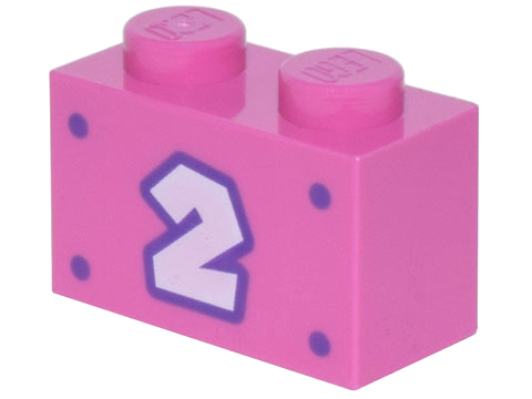LEGO Magenta Tile 2 x 4 with White Diamond with Shadow Symbol and Tribal  Sticker