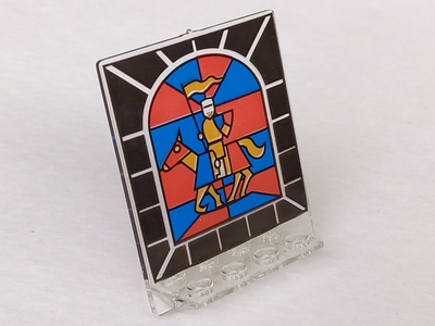 Door 2 x 5 x 5 Swivel, Flat Base with Stained Glass Knight Pattern : Part 30102px2 |