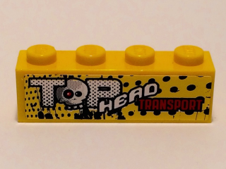 Brick 1 x 4 with 'TOP HEAD TRANSPORT' Pattern (Sticker) - Set 9093 : 3010pb214 | BrickLink