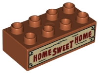 Kinderdag dynastie de wind is sterk Duplo, Brick 2 x 4 with 'HOME SWEET HOME' on Weathered Board Pattern : Part  3011pb045 | BrickLink