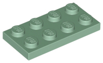 Lego plate 2x4 part 3020 In Green Qty Of 10 Ref:D157