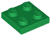 6 LEGO Parts~ 2x2 2 x 2 Plates 3022 LIME GREEN