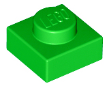 Lego Transparent Green Square Plate 1x1 #3024 