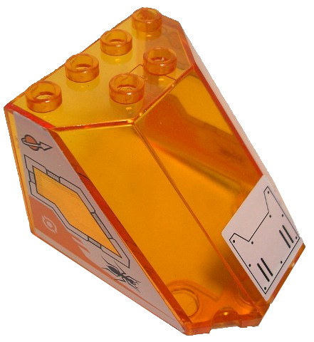 Lego 1 x Cockpit Windschutz 30251pb03 transparent orange S5x4x3 Sticker 7648