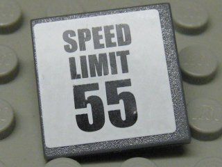 Road Sign 2 x 2 Square with Clip with 'SPEED LIMIT 55