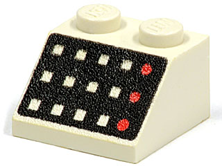 3 Red Lamps Black Pattern 3039p32 White Lego 1x Slope Pente 2x2 12 Buttons 
