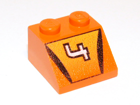 Missing Lego Brick 3039 x 4 TrNeonOrange Slope Brick 45° 2 x 2 
