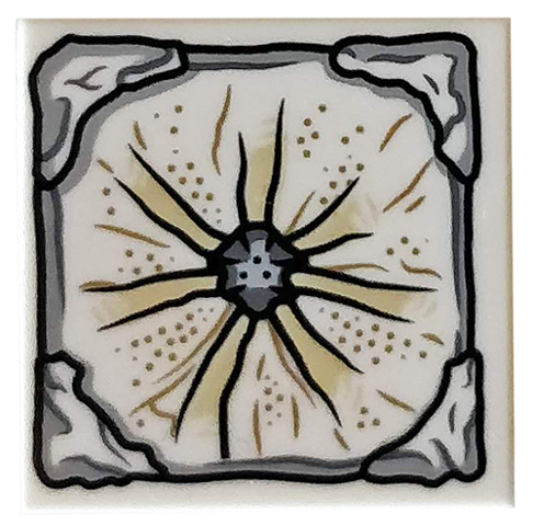 Tile 2 x 2 with Dark and Light Bluish Gray Stone Center and