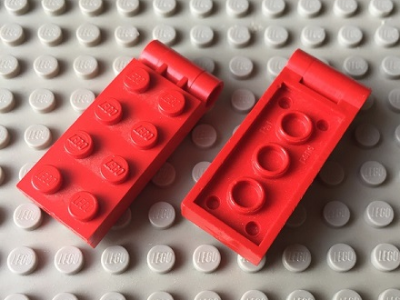 2 x 5/ 2 x 4 Klappscharnier Rot Lego--3149c01 3 Stück Gelenk 