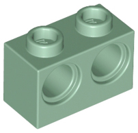 Lego Brick 32000 OldGray x 6 Technic Brick 1 x 2 with Holes. 