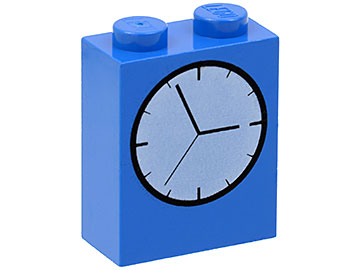 LEGO City Town Decorated Blue Brick Clock Face Pattern 