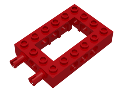 Technic, Brick 4 x 6 Open Center with 2 Fixed Rotatable Friction Pins on End : Part 32531c01 | BrickLink Technic, Brick 4 x 6 Open Center with 2 Fixed Rotatable Friction Pins on End : Part 32531c01 | BrickLink