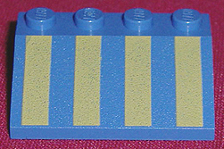 Missing Lego Brick 3297po4 Yellow Slope Brick 33 3 x 4 with Red Stripes Pattern