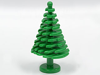 Green x1 CHEW MARKS NEAR TOP Lego Plant Tree Pine Large 4x4x6&2/3 3471 