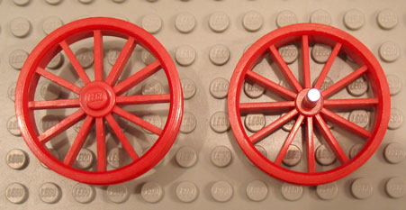LEGO 4 x Speichenräder rot Red Wheel Spoked Large with Tire Smooth 35c01 