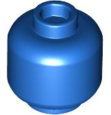 Plain unprinted minifigure head shown in blue.