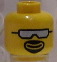 *NEW* 3 Pieces Lego Minifig YELLOW Head GLASSES BROWN ANGULAR BEARD