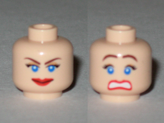 Head Female Smile w/ Teeth Minifig Open Eyes / Closed Eyes Pattern LEGO 