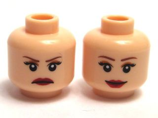 Lego Minifigure Head Female Eyelashes and Red Lips Determined Samurai X Nya #85 