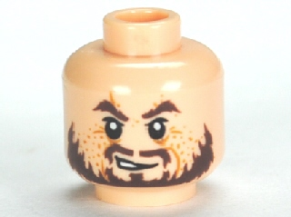 Minifig Head Ragged Brown Beard Pattern Hector Barbossa LEGO 