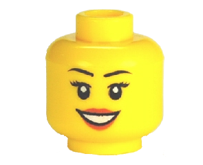 x10 for sale online Lego Female Minifigure Head Peach Lips Smile Thin Eyebrows Eyelashes Girl 