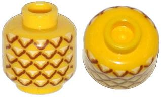 2x LEGO® Kopf mit Ananas-Druck 3626cpb1018 und Blättern 33291 NEU Gelb+Grün 