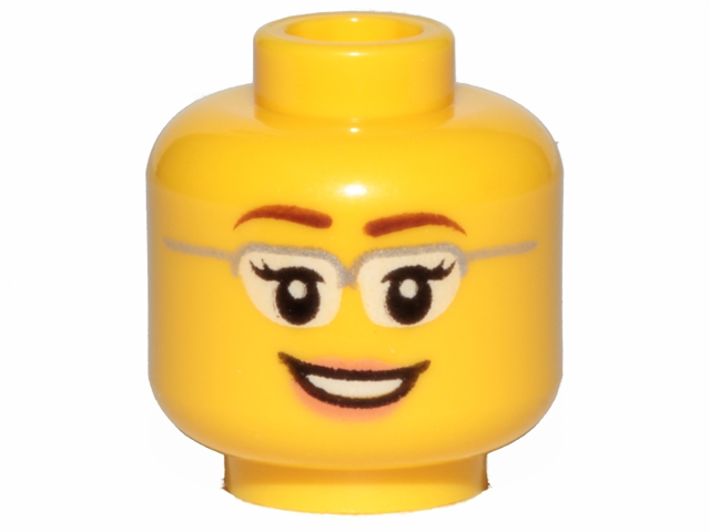 Lego New Yellow Minifig Head Female with Silver Lips and Mermaid Scales 