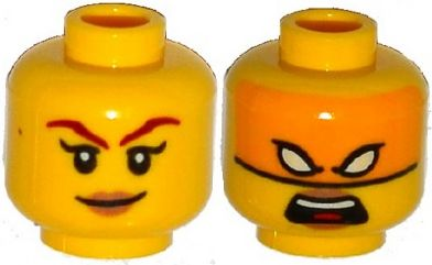 Head Orange Pumpkin Dual Sided Angry #33 Lego Minifig